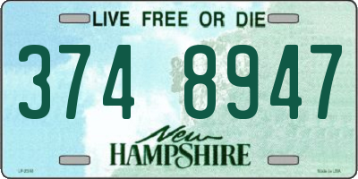 NH license plate 3748947