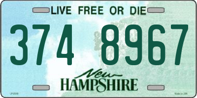 NH license plate 3748967