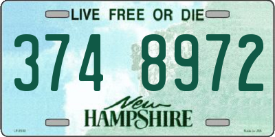 NH license plate 3748972