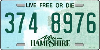 NH license plate 3748976
