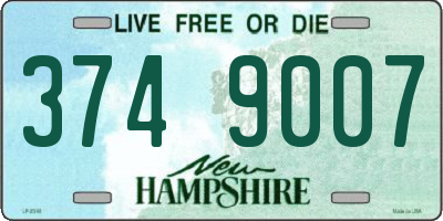 NH license plate 3749007