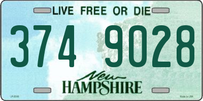 NH license plate 3749028