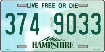 NH license plate 3749033