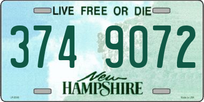NH license plate 3749072