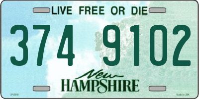 NH license plate 3749102