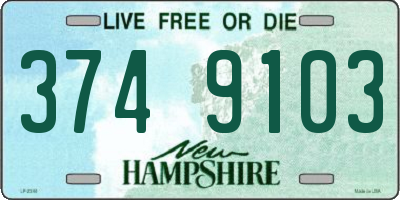 NH license plate 3749103