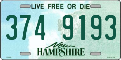NH license plate 3749193