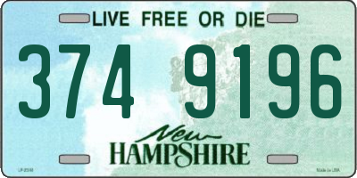 NH license plate 3749196