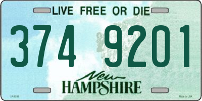 NH license plate 3749201