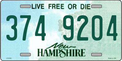 NH license plate 3749204