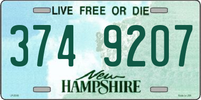 NH license plate 3749207