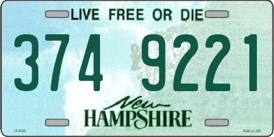NH license plate 3749221