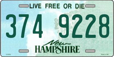 NH license plate 3749228