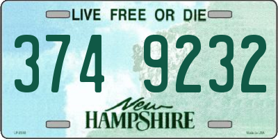 NH license plate 3749232
