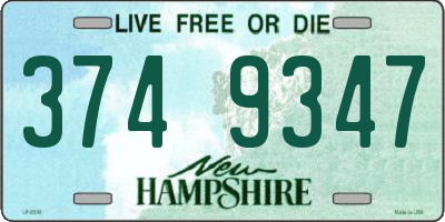 NH license plate 3749347