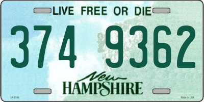NH license plate 3749362