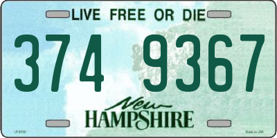 NH license plate 3749367