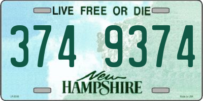 NH license plate 3749374
