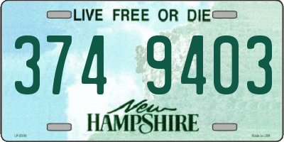 NH license plate 3749403