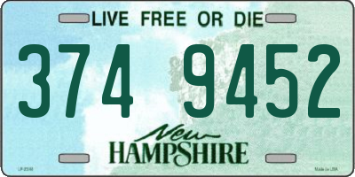 NH license plate 3749452
