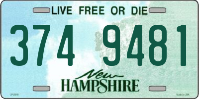 NH license plate 3749481