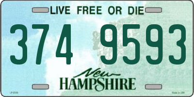 NH license plate 3749593