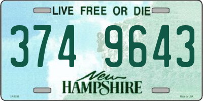 NH license plate 3749643