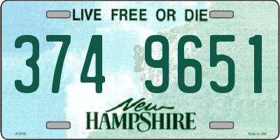 NH license plate 3749651