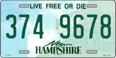 NH license plate 3749678