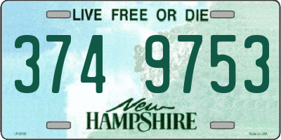 NH license plate 3749753