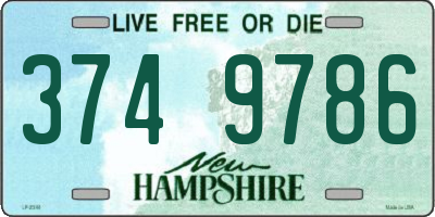 NH license plate 3749786