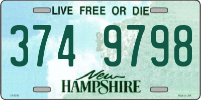 NH license plate 3749798
