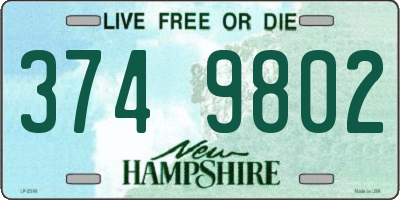 NH license plate 3749802