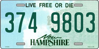 NH license plate 3749803