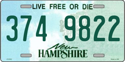 NH license plate 3749822