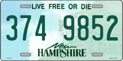 NH license plate 3749852