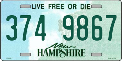 NH license plate 3749867