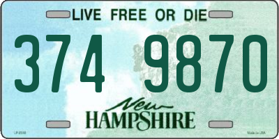 NH license plate 3749870