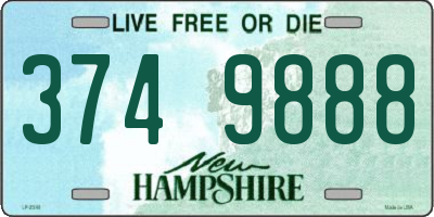 NH license plate 3749888