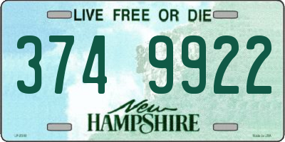 NH license plate 3749922