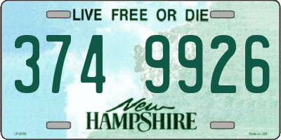 NH license plate 3749926