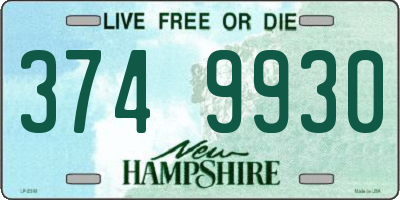 NH license plate 3749930