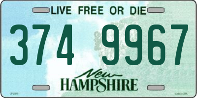 NH license plate 3749967