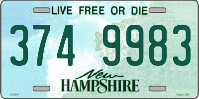 NH license plate 3749983