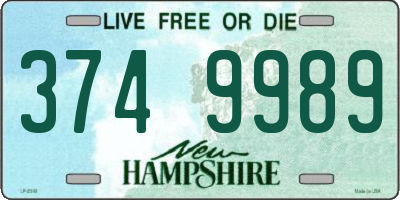 NH license plate 3749989