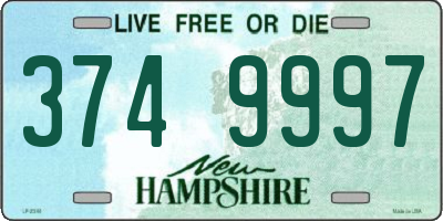 NH license plate 3749997