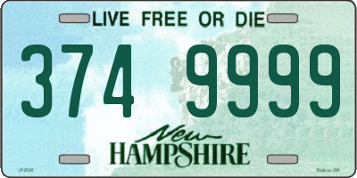NH license plate 3749999