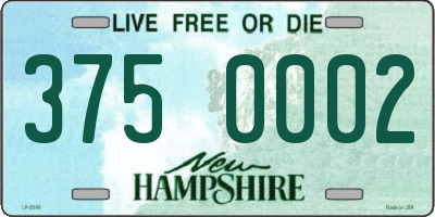 NH license plate 3750002