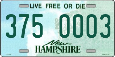 NH license plate 3750003