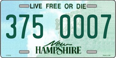 NH license plate 3750007